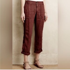 Anthropologie Hei Hei Marlena Cropped Pants With Lace